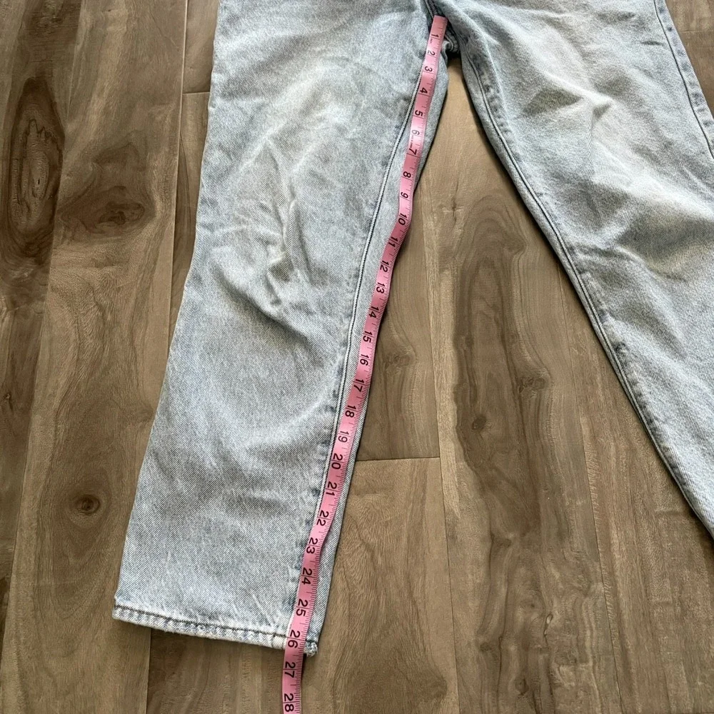 PacSun High Rise Straight‎ Leg Jeans Women's Size 27 Light Wash Denim Blue Flaw - Picture 15 of 16